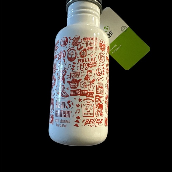 grand & greene Other - Grand & Greene White and Red Doodle Pattern Bottle